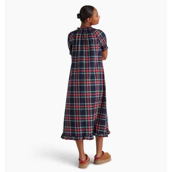 Plaid Midi Dress - Red and Blue - Picture 3 of 4